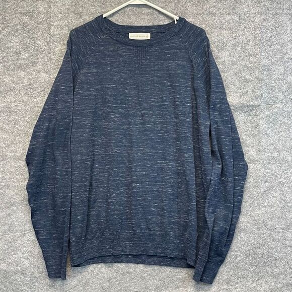 MUTUAL WEAVE Sweater Men's XL Heathered Blue Raglan Sleeve Crew Neck Pullover - Picture 1 of 11